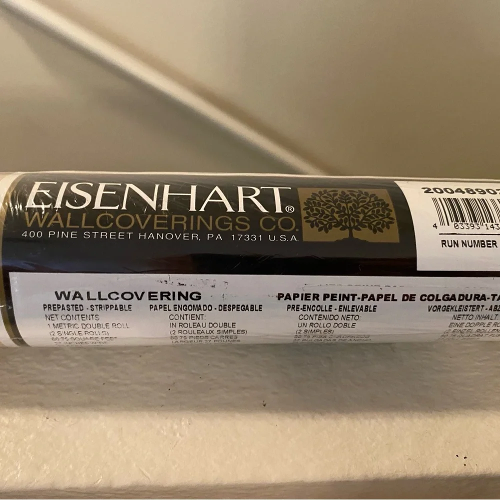 Eisenhart Beige Patterned Wallpaper Double Roll. NWT. Sealed.